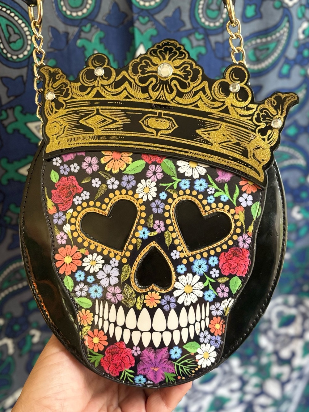 Betsey Johnson Halloween "Queen Sugar Skull" Kitsch Crossbody Bag - Picture 11 of 11